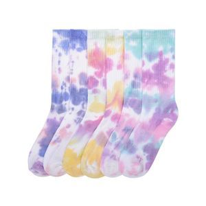 Ladies Colorful Tie-Dye Print Super Soft 3-Pack Crew Socks